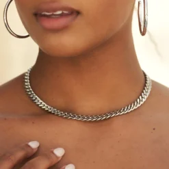 Miami Cuban Link Necklace In White Gold- 8mm