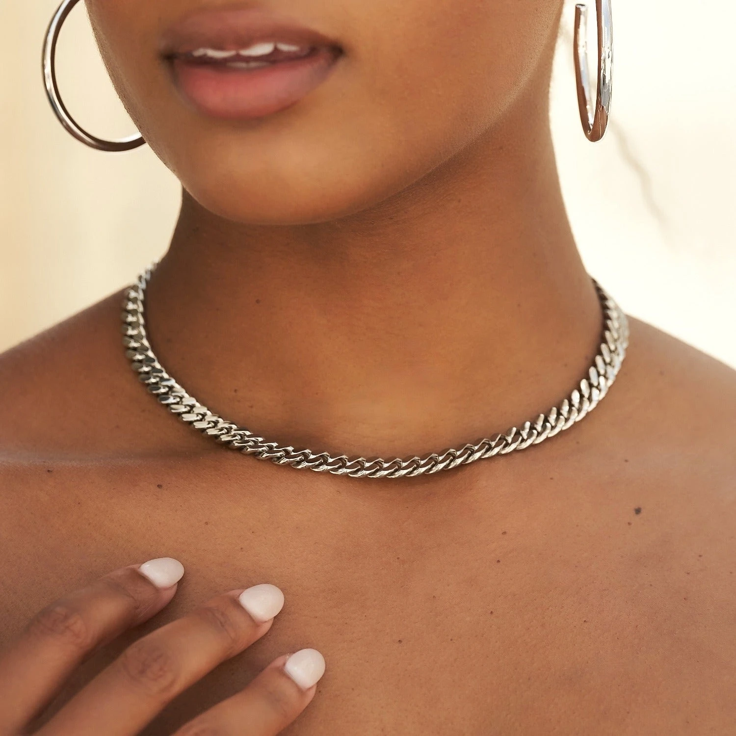 Miami Cuban Necklace + Bracelet Bundle In White Gold- 8mm 2 Miami Cuban Necklace + Bracelet Bundle In White Gold- 8mm - Image 2