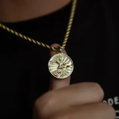 18k Vermeil Nike Crowning Coin Pendant