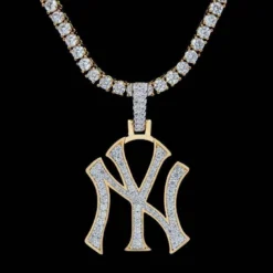 NY Yankees Pendant In Yellow Gold -Fashion Jewelry Discount Store ny yankees pendant in yellow gold gld men the gld shop 11