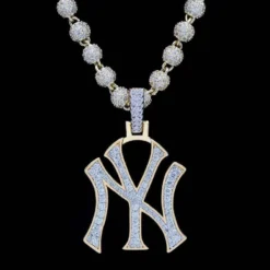 NY Yankees Pendant In Yellow Gold -Fashion Jewelry Discount Store ny yankees pendant in yellow gold gld men the gld shop 12
