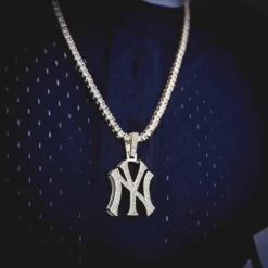 NY Yankees Pendant In Yellow Gold -Fashion Jewelry Discount Store ny yankees pendant in yellow gold gld men the gld shop 3