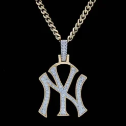 NY Yankees Pendant In Yellow Gold -Fashion Jewelry Discount Store ny yankees pendant in yellow gold gld men the gld shop 6