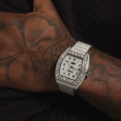 40MM Perennial Era Watch Arabic- Fully Iced -Fashion Jewelry Discount Store perennial era watch arabic fully iced gld men the gld shop 3