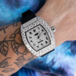 40MM Perennial Era Watch Arabic- Fully Iced W/ Rubber Strap 10 40MM Perennial Era Watch Arabic- Fully Iced W/ Rubber Strap -Fashion Jewelry Discount Store perennial era watch arabic fully iced rubber strap gld men the gld shop 4