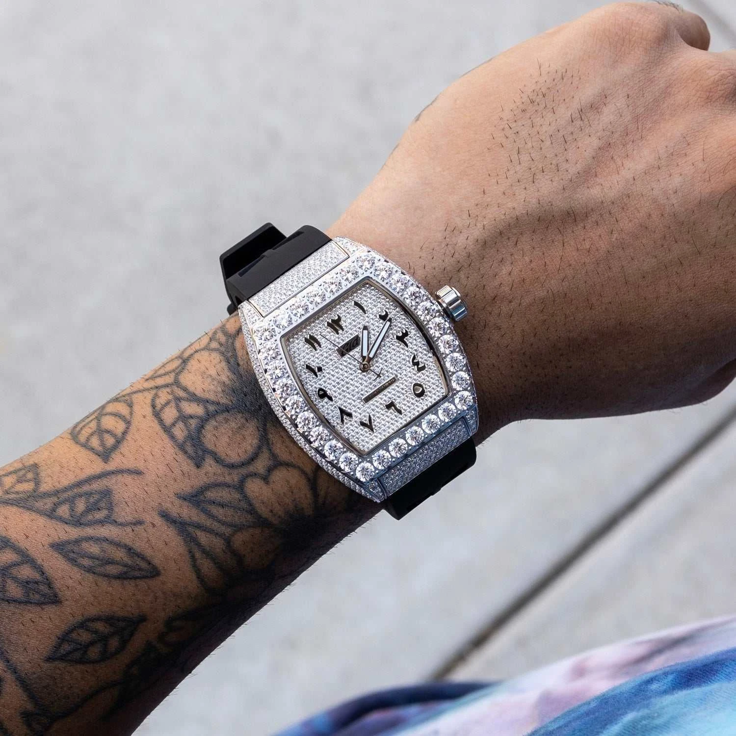 40MM Perennial Era Watch Arabic- Fully Iced W/ Rubber Strap 5 40MM Perennial Era Watch Arabic- Fully Iced W/ Rubber Strap - Image 5