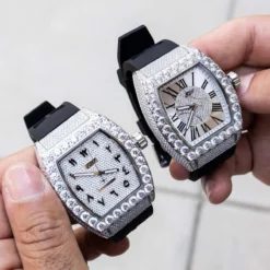 40MM Perennial Era Watch Center Cluster- Fully Iced W/ Rubber Strap -Fashion Jewelry Discount Store perennial era watch center cluster fully iced rubber strap gld men the gld shop 4