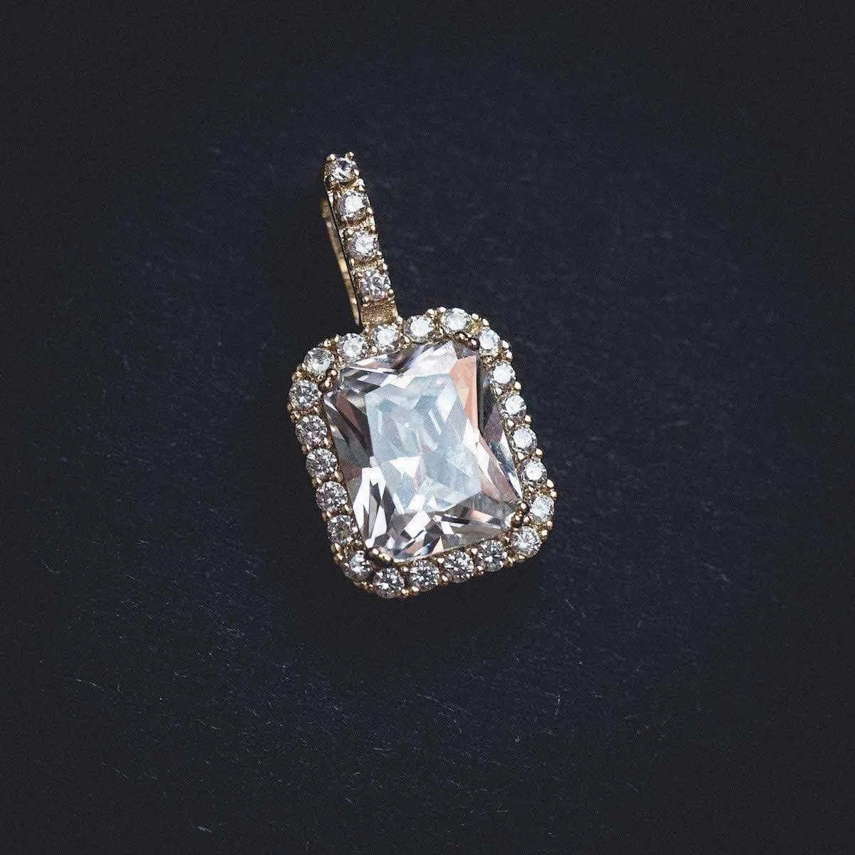 Princess Cut Halo Pendant 6 Princess Cut Halo Pendant - Image 6