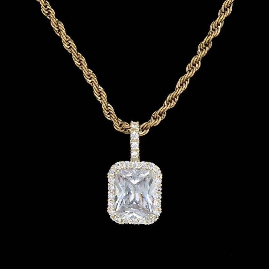 Princess Cut Halo Pendant 8 Princess Cut Halo Pendant - Image 8
