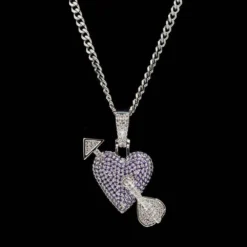 Purple Heart Pendant In White Gold -Fashion Jewelry Discount Store purple heart pendant in white gold gld men the gld shop 4