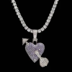 Purple Heart Pendant In White Gold -Fashion Jewelry Discount Store purple heart pendant in white gold gld men the gld shop 7
