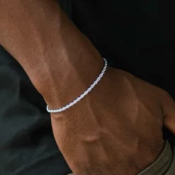 Rope Bracelet In White Gold - 2mm