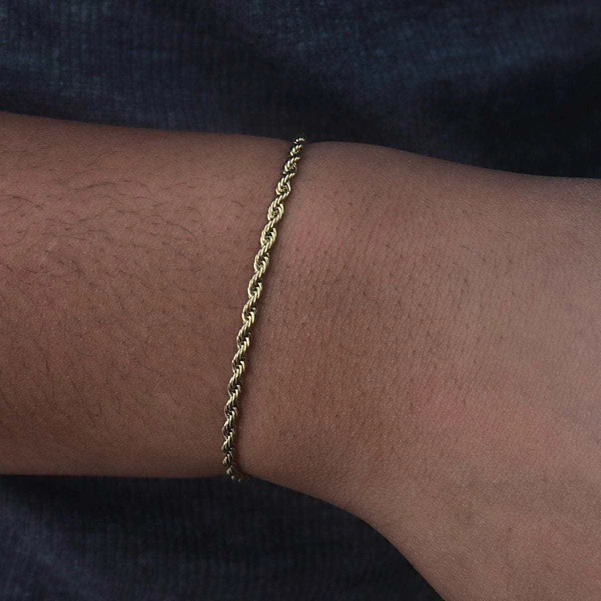 Rope Bracelet In Yellow Gold - 2mm 1 Rope Bracelet In Yellow Gold - 2mm