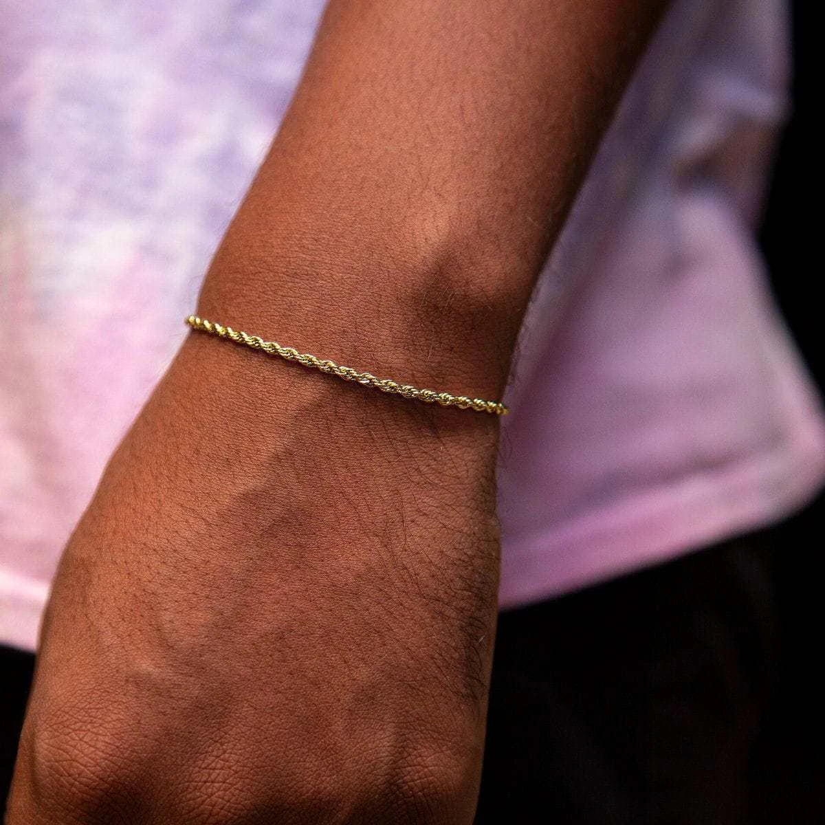 Rope Bracelet In Yellow Gold - 2mm 2 Rope Bracelet In Yellow Gold - 2mm - Image 2