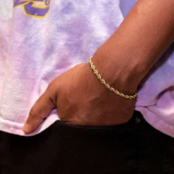 Rope Bracelet In Yellow Gold - 4mm