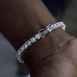 Diamond Tennis Bracelet In White Gold- 5mm 6 Diamond Tennis Bracelet In White Gold- 5mm -Fashion Jewelry Discount Store round cut tennis bracelet in white gold 5mm gld men the gld shop 3