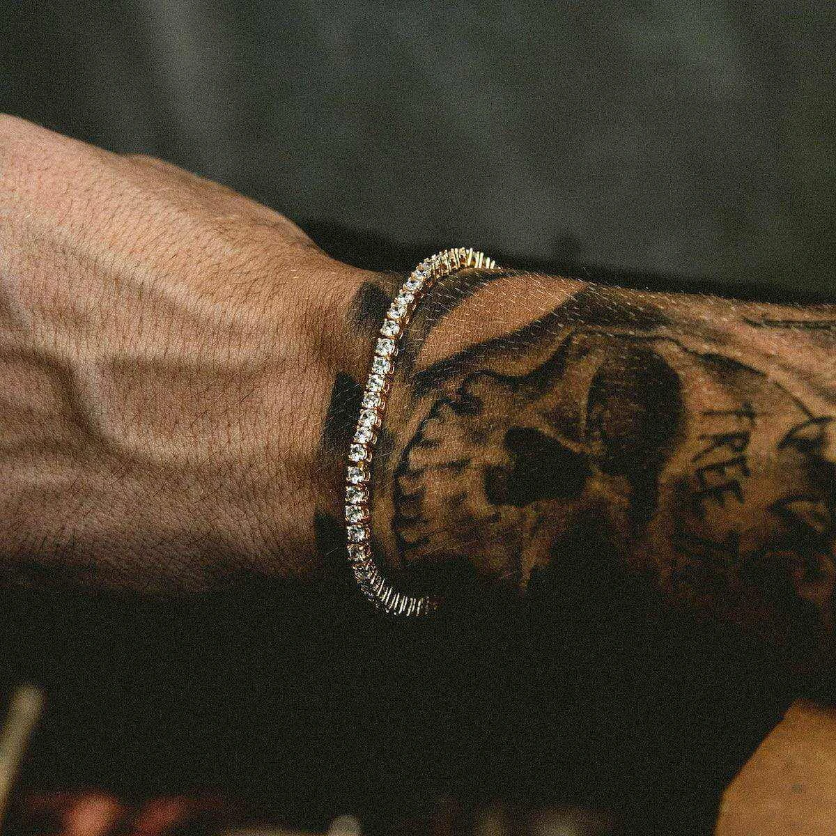 Diamond Tennis Bracelet In Yellow Gold- 3mm 1 Diamond Tennis Bracelet In Yellow Gold- 3mm