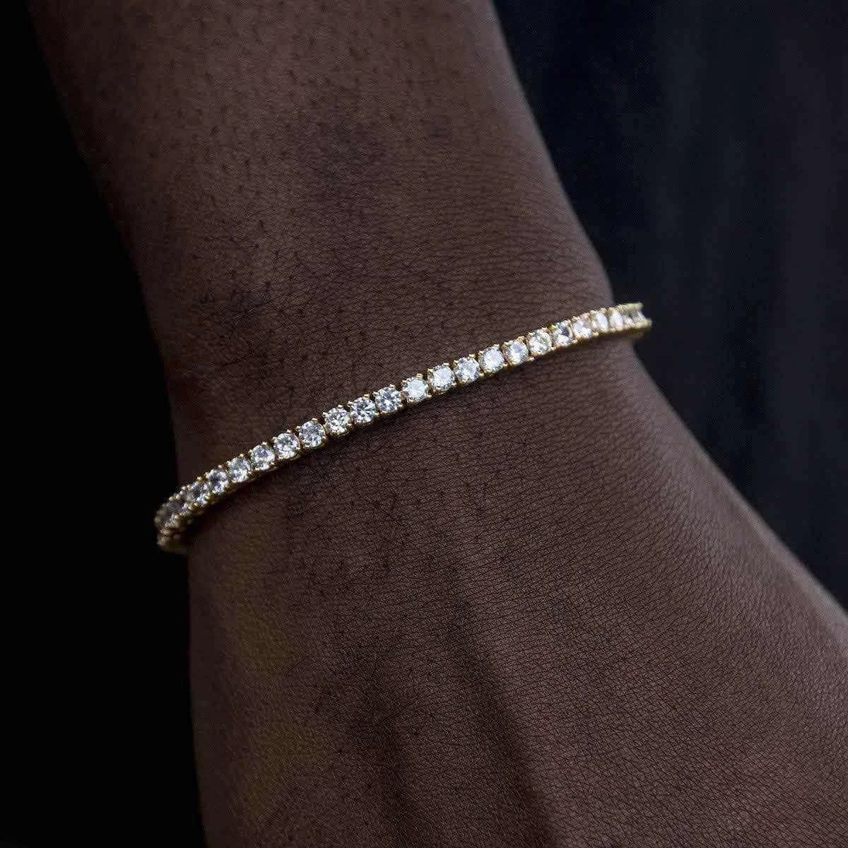 Diamond Tennis Bracelet In Yellow Gold- 3mm 2 Diamond Tennis Bracelet In Yellow Gold- 3mm - Image 2
