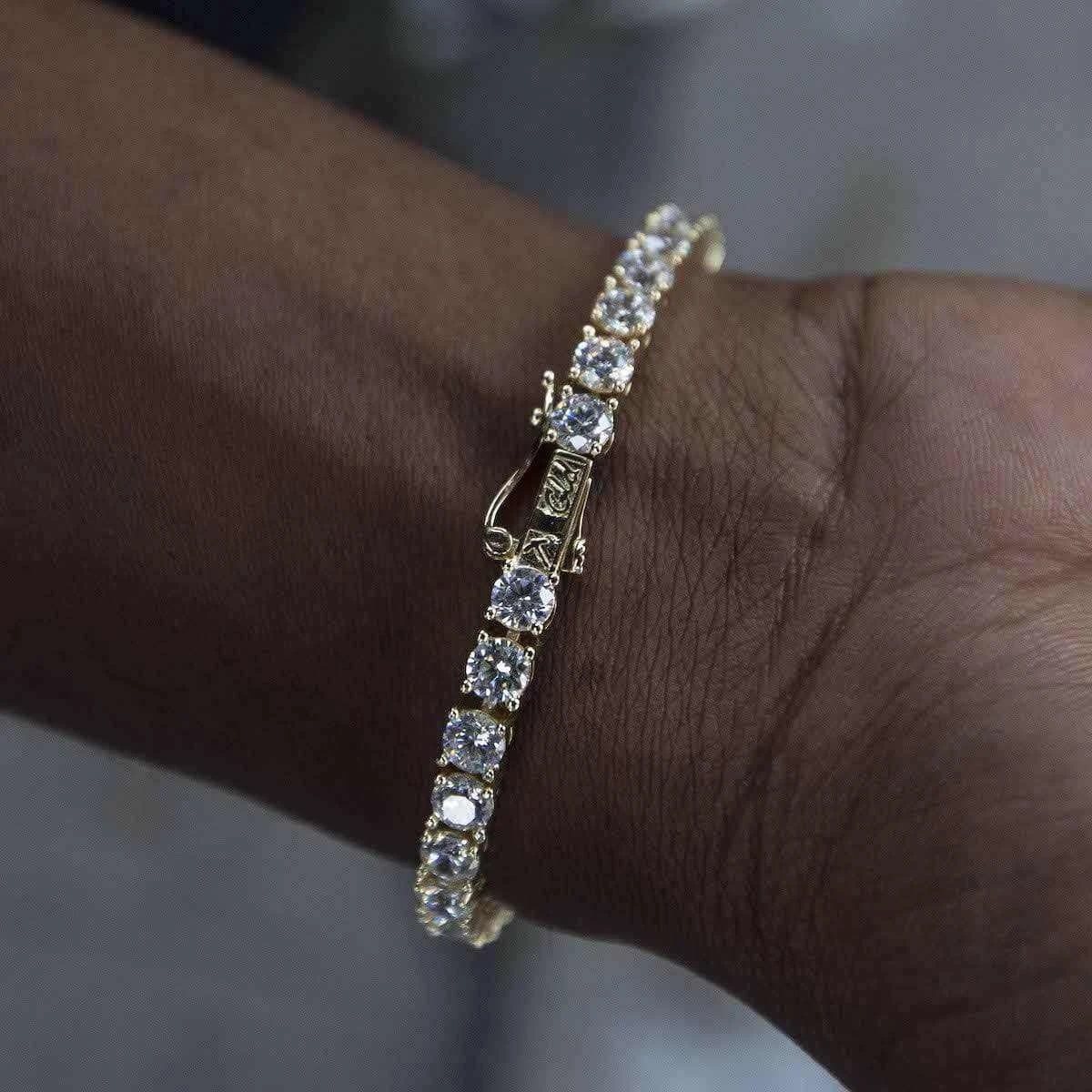 Diamond Tennis Bracelet In Yellow Gold- 5mm 2 Diamond Tennis Bracelet In Yellow Gold- 5mm - Image 2