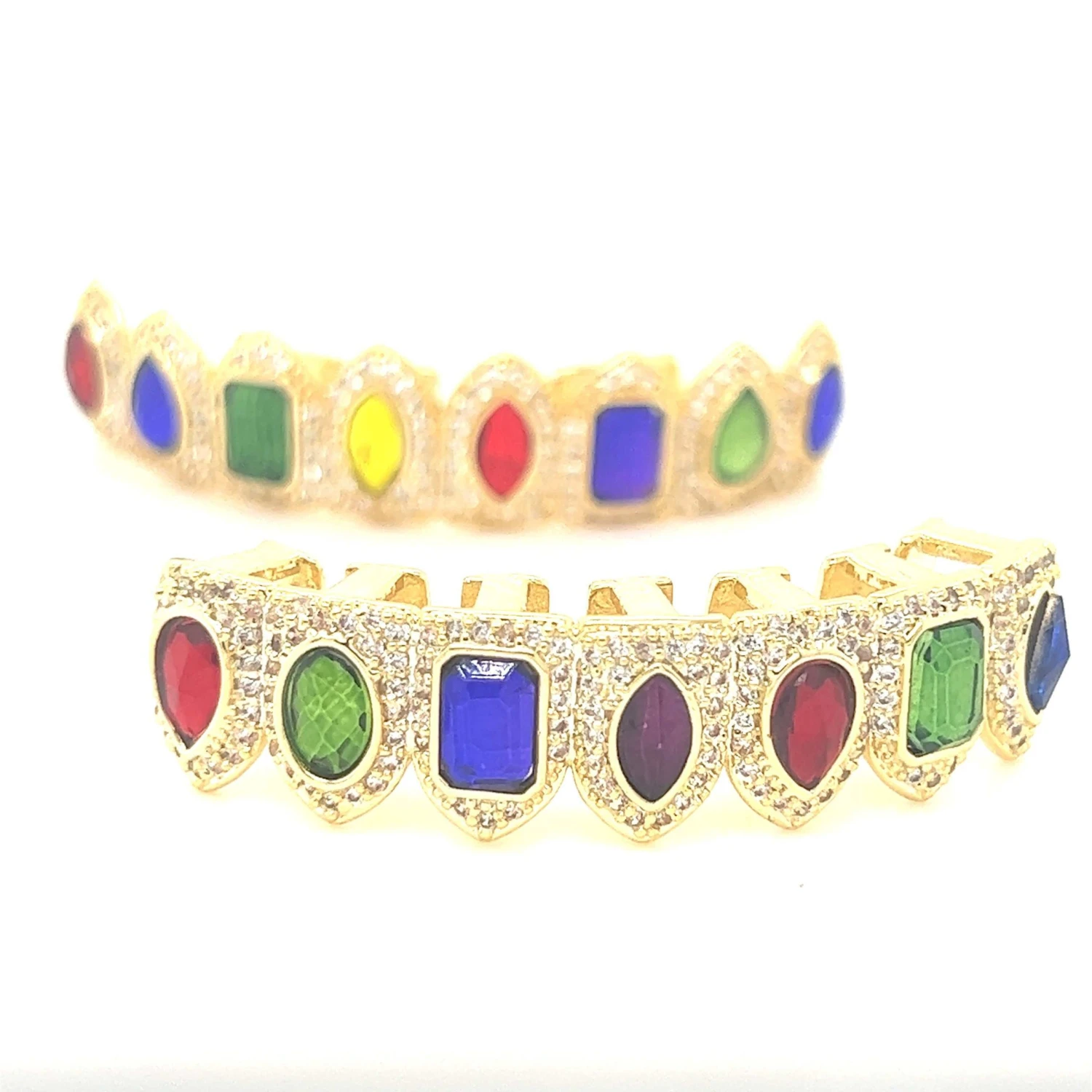 Ruby Iced Grillz In Yellow Gold 2 Ruby Iced Grillz In Yellow Gold - Image 2