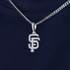 San Francisco Giants Micro Pendant In White Gold