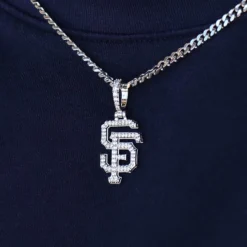 San Francisco Giants Micro Pendant In White Gold