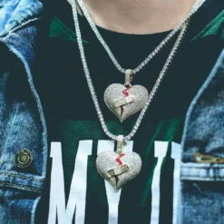 Scars Fade - Broken Heart Pendant -Fashion Jewelry Discount Store scars fade broken heart pendant gld men the gld shop 3