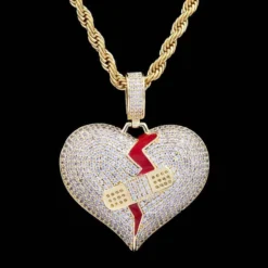Scars Fade - Broken Heart Pendant -Fashion Jewelry Discount Store scars fade broken heart pendant gld men the gld shop 8