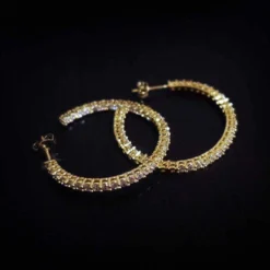 Small Eternity Hoop Earrings In Yellow Gold -Fashion Jewelry Discount Store small eternity hoop earrings in yellow gold gld women the gld shop 3