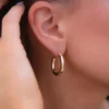 Small Tube Hoop Earrings In Yellow Gold