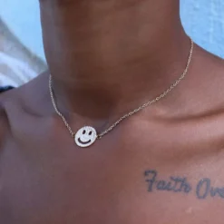Smiley Face Necklace -Fashion Jewelry Discount Store smiley face necklace gld women the gld shop 3