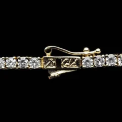 Round Cut Tennis Necklace + Anklet Bundle Yellow Gold - 3mm -Fashion Jewelry Discount Store tennis necklace anklet bundle yellow gold 3mm 1